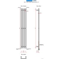 Полотенцесушитель Ростела Слим 1/2" 4 перекладины 18x150 см (черный)