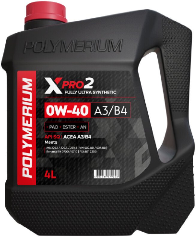 Моторное масло Polymerium XPRO2 0W-40 A3/B4 50л