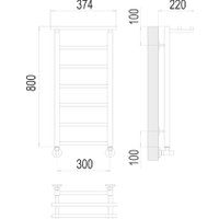 Полотенцесушитель TERMINUS Контур П7 300x800 с полкой (хром)