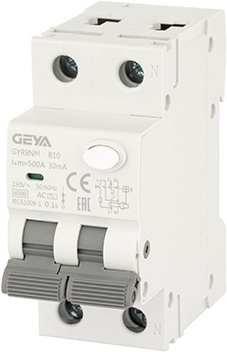 

Дифференциальный автомат GEYA GYR9N 1P+N 10A B 6кА 30 мА AC GYR9NMB1030MA