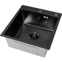 Кухонная мойка Basic CL DS Decor 45x50 (черный, коландер, дозатор)