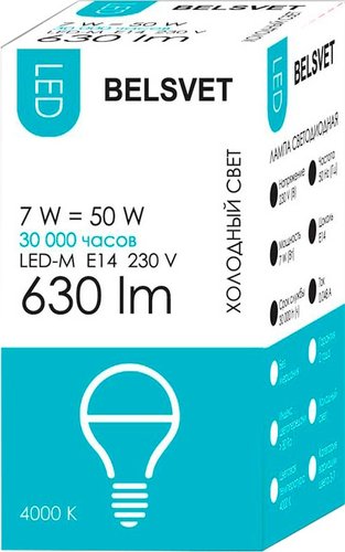 Светодиодная лампочка Belsvet LED-M G45 E27 7 Вт 4000 К