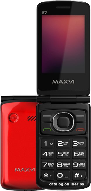 Кнопочный телефон Maxvi E7 (красный)