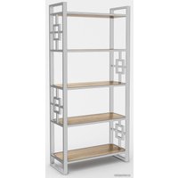 Стеллаж Hype Mebel Квадро 50x200 (белый/дуб галифакс натуральный)