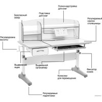 Парта Anatomica Uniqa (белый/серый)