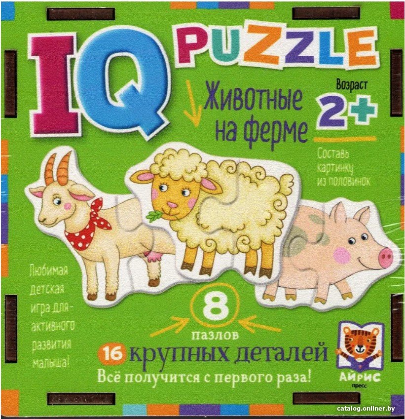 Развивающая игрушка Айрис-Пресс IQ деревянный. Животные на ферме 2+ 9785811282418