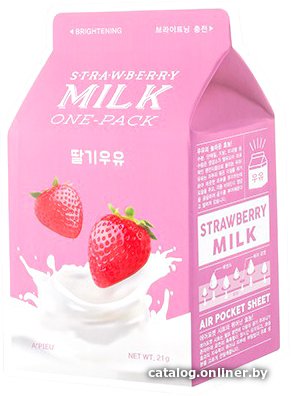 Тканевая маска A'Pieu Маска для лица тканевая Strawberry Milk One-Pack (21 г)