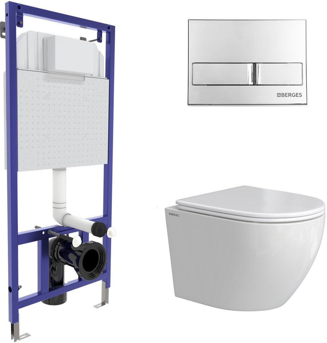 Унитаз подвесной Berges Wasserhaus Okus Rimless 043386 (с сиденьем)