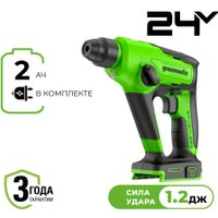Перфоратор Greenworks GD24SDS1K2 3803107UA (с 1-им АКБ)