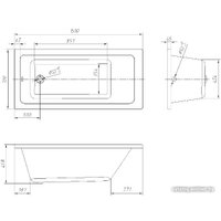 Ванна Ventospa Novaro 150x70 (с ножками и экраном)