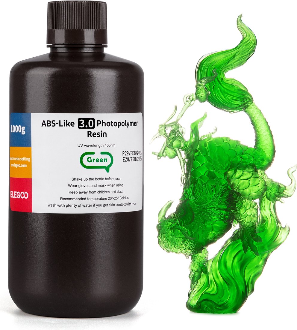 Фотополимер Elegoo ABSlike V3.0 1кг (зеленый)