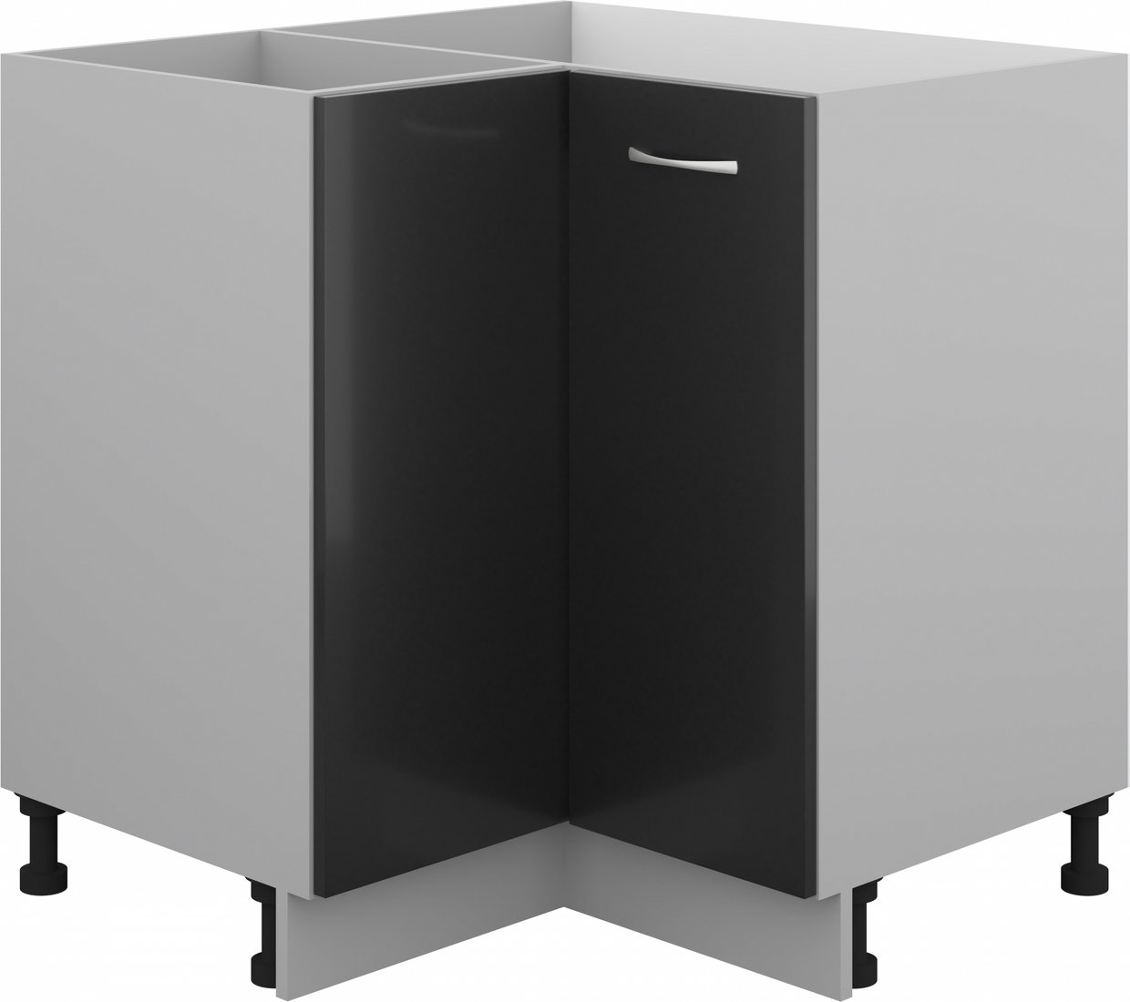 

Шкаф напольный Кортекс-мебель Корнелия Лира НШУ без столешницы угловой (черный)