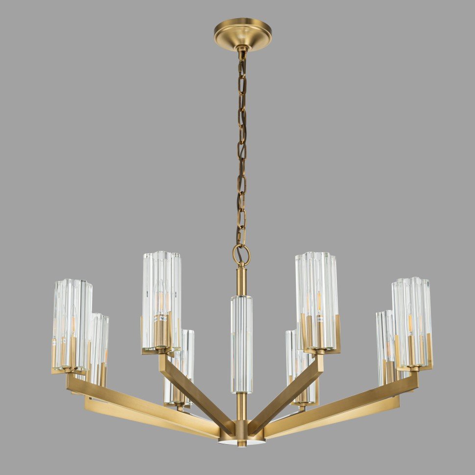 

Подвесная люстра Belfast Malone 6035-8 BR CL (латунь/стекло)