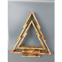 Елочка настольная Четыре Солнца S+L деревянные (обожженный)