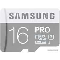 Карта памяти Samsung Pro microSDHC UHS-I U3 Class 10 16GB (MB-MG16EA)