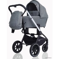 Универсальная коляска Rant MOWbaby Zoom PU (2 в 1, silver grey)