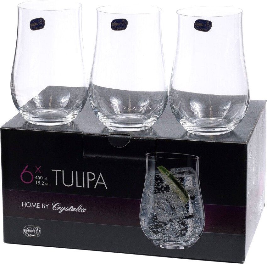

Набор стаканов для воды и напитков Bohemia Crystal Tulipa 25300/450