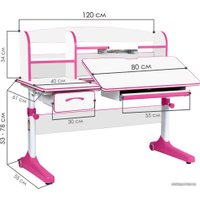 Парта Anatomica Uniqa (белый/розовый)