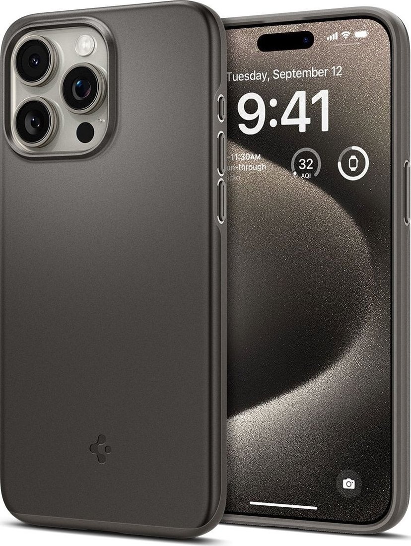 

Чехол для телефона Spigen Thin Fit для iPhone 15 Pro Max ACS06545 (серый)