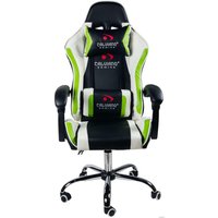 Игровое (геймерское) кресло Calviano Ultimato (черный/белый/салатовый)
