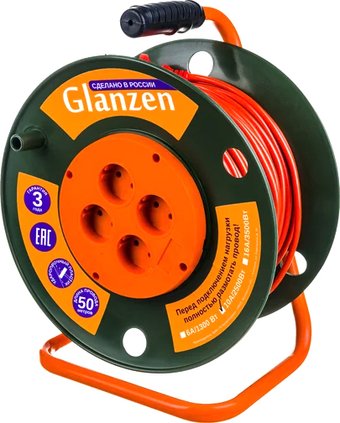 Удлинитель на катушке Glanzen EB-50-003