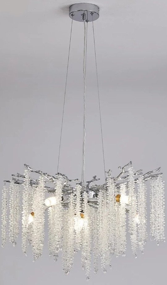 Подвесная люстра Estares Roxana 65 E14х8 R-600x1200-CHROME/CRYSTAL-220-IP20