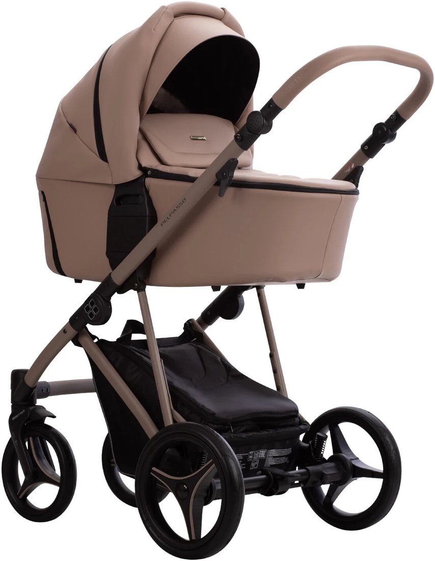 

Универсальная коляска BEBETTO Pelpasso Pro (3 в 1, pro 01 kaszmir/бежевая кожа)