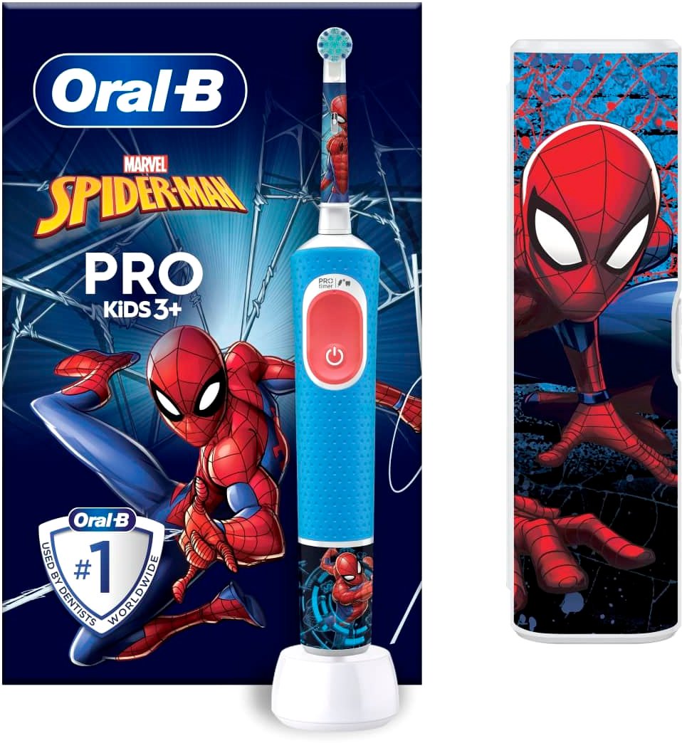 Электрическая зубная щетка Oral-B Vitality Pro Kids D103.413.2KX Spiderman с футляром