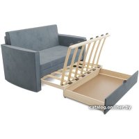 Диван Мебель-АРС Санта №2 (велюр серо-синий НВ-178 26)