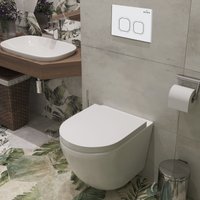 Унитаз подвесной Roxen Antares в комплекте с инсталляцией StounFix Dual Fresh 6 в 1 533876 (кнопка: белый глянец)