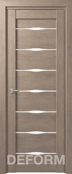 

Межкомнатная дверь Юркас Deform D3 ДО 80x200 (дуб шале седой/lacobel белый лак)