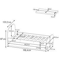 Кровать Polini Kids Mirum 1915 c ящиком (белый/серый)