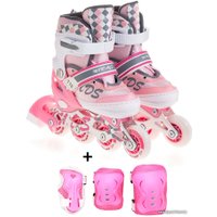 Роликовые коньки Favorit 1188SET-L-PN (р. 38-41, розовый)