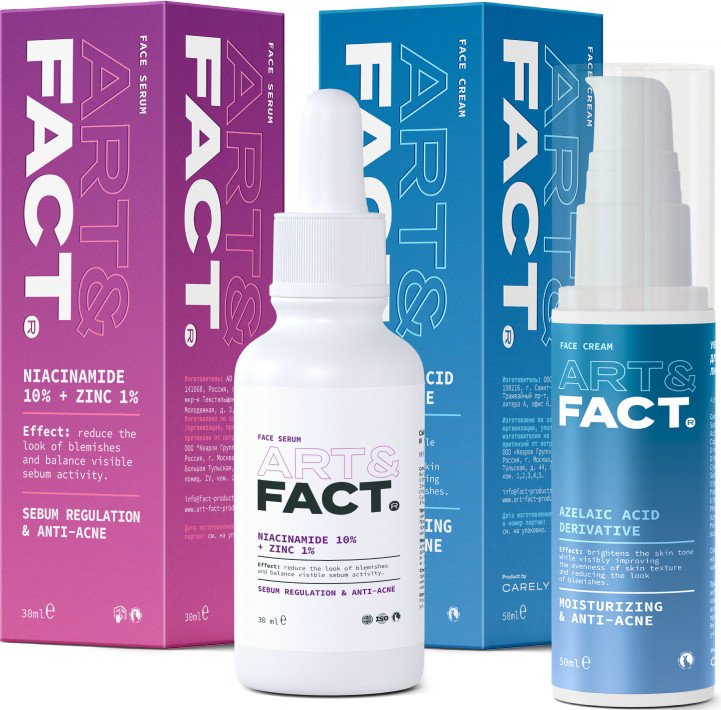 

Art&Fact Набор косметики для лица Face Seurm Niacinamide 10% + Zinc 1% Против акне