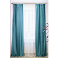 Комплект штор Decoretto Нубук НЯБ-K28 1.25x2.6 м (бирюзовый, 2 шт)