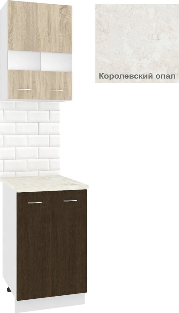 

Готовая кухня Кортекс-мебель Корнелия Экстра 50р2д (дуб сонома/венге/королевский опал)