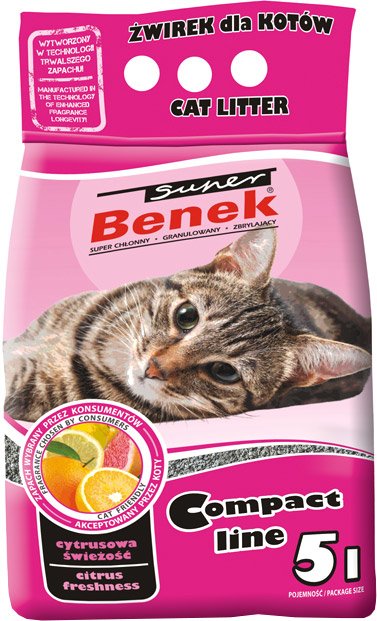 

Наполнитель для туалета Super Benek Compact цитрусовая свежесть 10 л