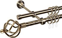 

Карниз для штор АС ФОРОС Grace D16K/16Г + наконечники Булава (1.6м, антик)