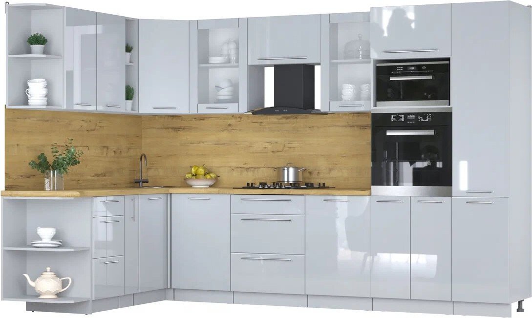 

Готовая кухня Интерлиния Мила Пластик 1.88x3.2 LV (туманный глянец/туманный глянец/дуб бунратти)