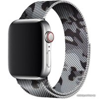 Браслет Rumi Milanese loop металлический для Apple Watch 42/44/45mm (серый камуфляж)
