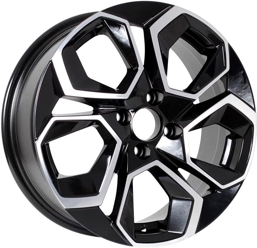 

Литые диски KDW KD1620 16x6.5" 5x112мм DIA 57.1мм ET 45мм Black Front Polished