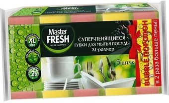 Губка Master Fresh XL bubble-поролон (5 шт)