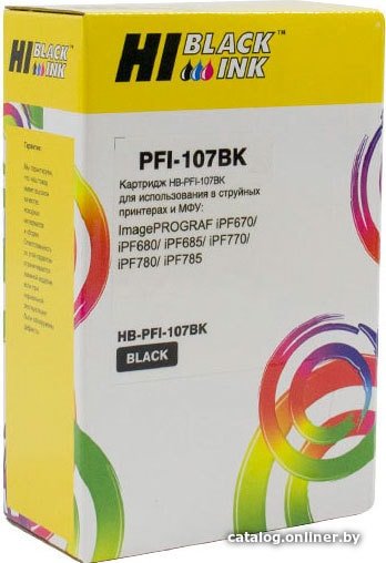 Картридж Hi-Black PFI-107BK (аналог Canon PFI-107BK)