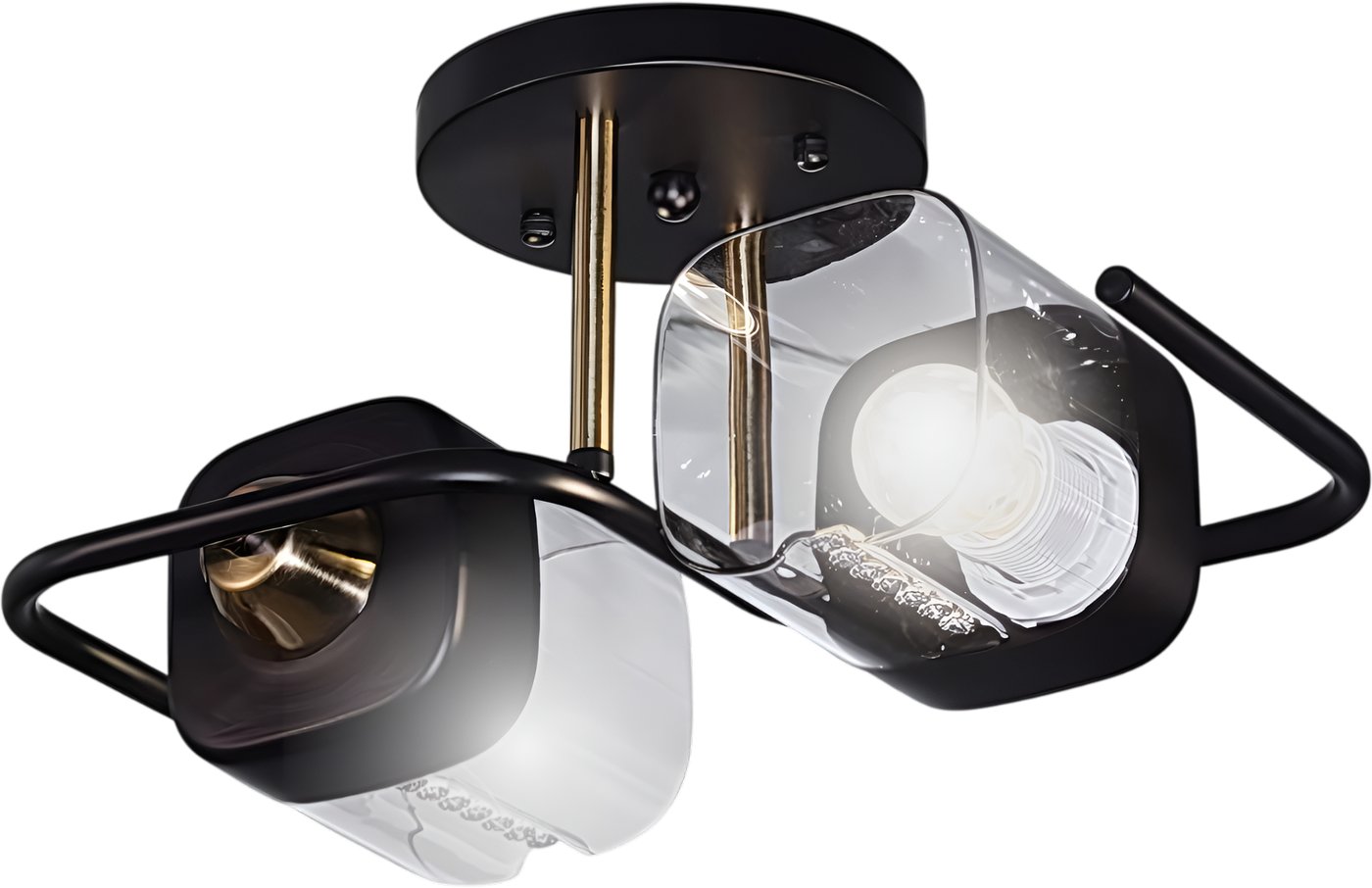 

Припотолочная люстра Aitin Pro НПБ 02-2x60-101 8458/2 (черный/медь)