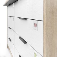 Детский комод Атон Мебель Zeus 1008 ЛДСП с шариковыми направляющими (дуб сонома/белый)