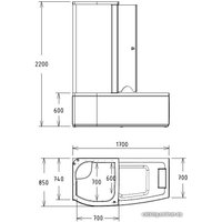 Душевая кабина Gemy G8040 C L 170x85