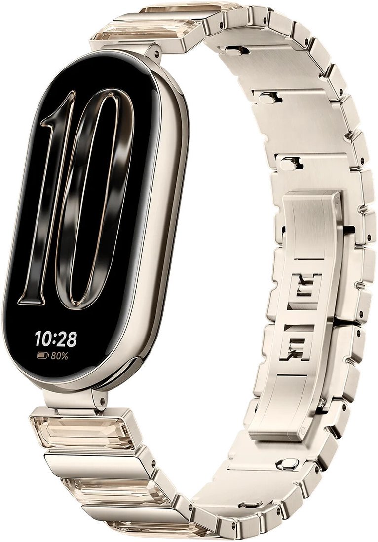 Фитнес-браслет Xiaomi Smart Band 10 (искрящееся золото, с золотистым металлическим браслетом, международная версия)