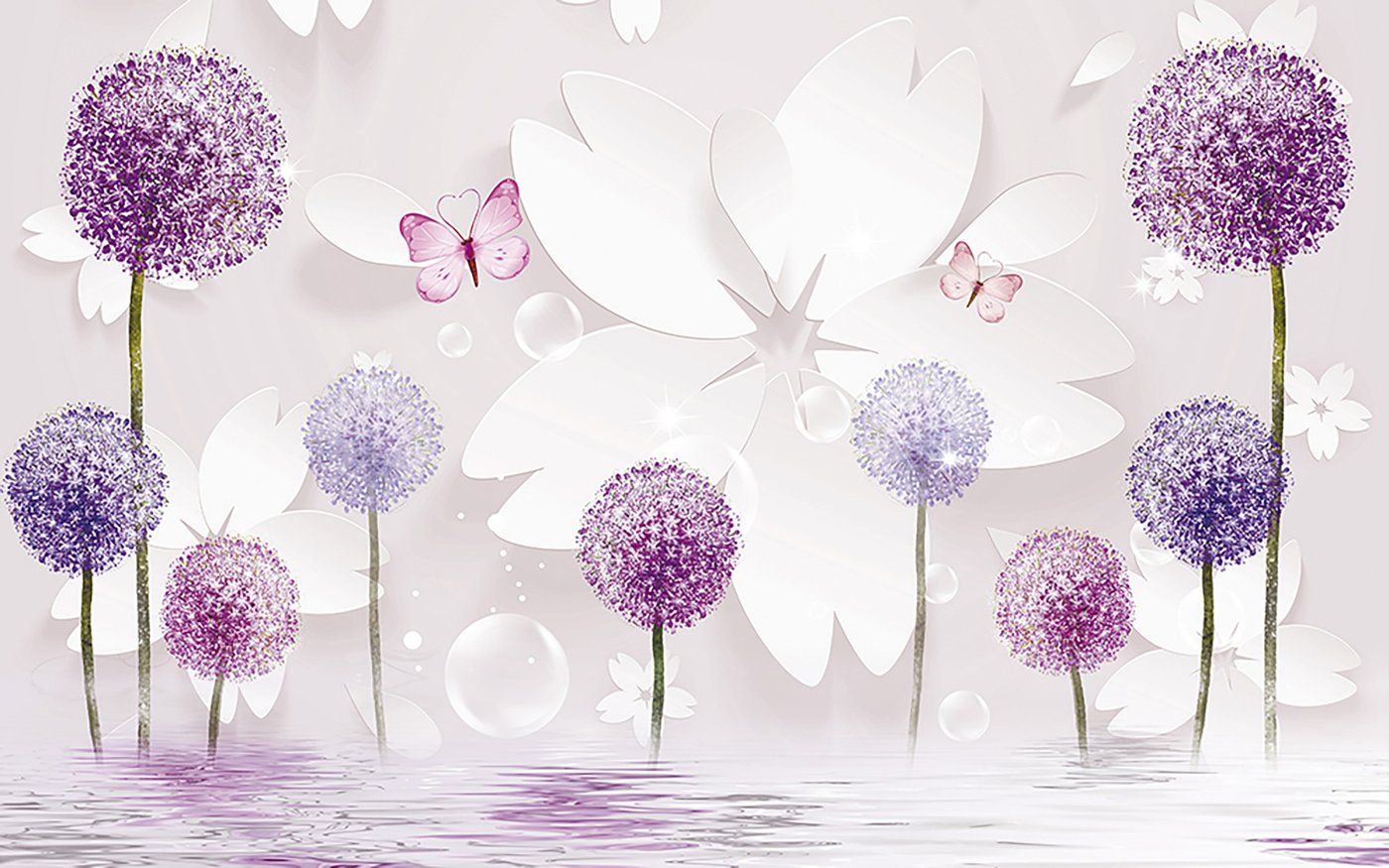 

Фотообои Vimala 3D Одуванчики сиреневые 270x400