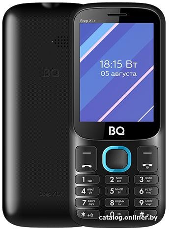Кнопочный телефон BQ BQ-2820 Step XL+ (черный/голубой)