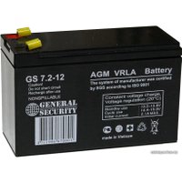 Аккумулятор для ИБП General Security GS 7.2-12 (12В/7.2 А·ч)